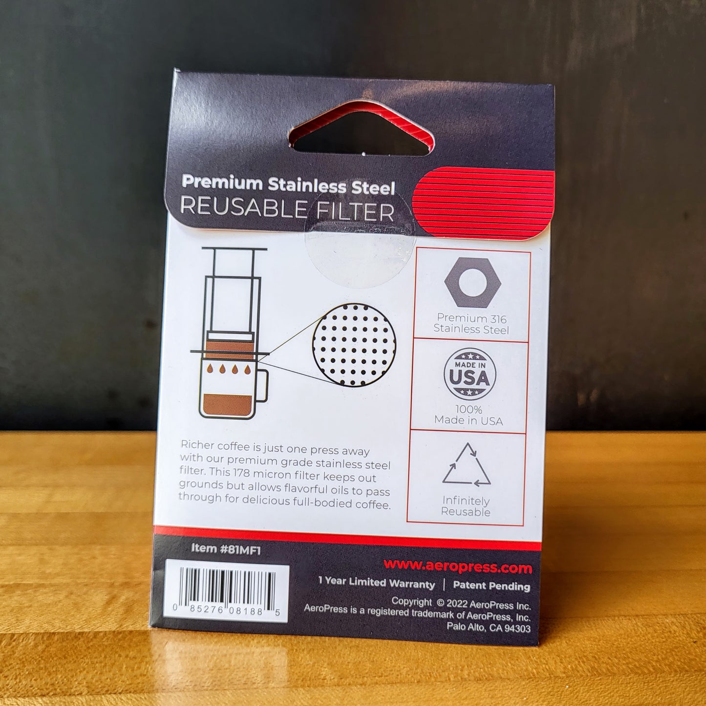 AeroPress Stainless Steel Reusable Filter